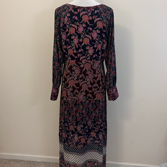 CAbi Purple Green Navy Floral Festival Maxi Dress Style No. 3675 Size Large - Picture 7 of 9